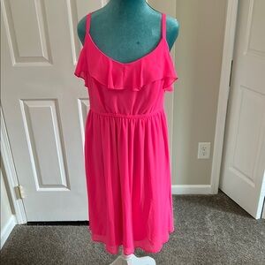 Torrid skater neon pink dress size 0 or Large